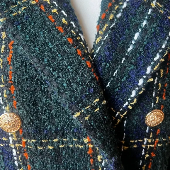 Blank NYC Green and Blue Plaid Blazer - Picture 2 of 6